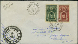 Lettre N° 171A + 175A, Sur L Càd Croiseur Montcalm 12.1.41, Griffe Du Croiseur Et Cachet Marine Française, Service à La  - Other & Unclassified