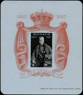 Neuf Sans Charnière N° 2A, 200 + 300f 25ans De Règne Louis II, Bloc Sur Papier Bleuté, T.B. - Sonstige & Ohne Zuordnung