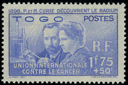 Neuf Sans Charnière 1938, Série Complète Pierre Et Marie Curie, T.B. - Other & Unclassified