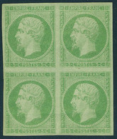 Neuf Sans Charnière N° 8, 5c Vert Jaune, Bloc De 4, Fraicheur Postale, 1ex Cl, Superbe Et Rare. - Andere & Zonder Classificatie