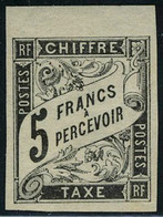 Neuf Sans Charnière N° 14, 5f Noir Bdf, TB, Signé Brun - Andere & Zonder Classificatie