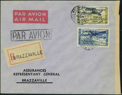 Lettre N° 14, 1f50 Noir Et Jaune Olive + N° 18 Sur LR De Brazzaville 22 Juil 42 Pour Brazzaville, Bande De Censure, T.B. - Sonstige & Ohne Zuordnung