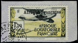 Fragment N° 14, 1f50 Afrique Française Libre, Obl Sur Petit Fragment, T.B. Signé JF Brun - Otros & Sin Clasificación