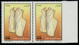 Neuf Sans Charnière N° 1425, 40d Gilet De L'émir Abdelkader, Paire Hor Dont 1ex Dentelé 3 Côtés, Bdf, Superbe - Other & Unclassified