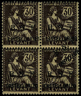 Neuf Sans Charnière N° 9, 30c Violet Brun Bloc De 4 Dont 2ex Double Surcharge En Diagonale, Paire Supérieure Cl, Superbe - Sonstige & Ohne Zuordnung