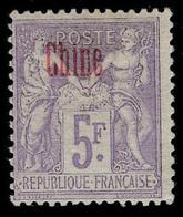 Neuf Avec Charnière N° 16a, 5f Violet, Surcharge Chine En Carmin, T.B. Signé Cabany - Sonstige & Ohne Zuordnung