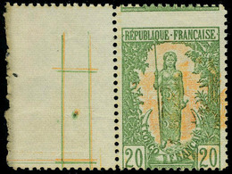 Neuf Sans Charnière N° 33a, 20c Femme Bakalois, Double Impression Du Centre Dont Une Renversée, Piquage à Cheval, Bdf, T - Altri & Non Classificati