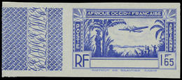 Neuf Sans Gomme Type De 1940, 1f65 Bleu Sans La Légende Cote D'Ivoire ND, Bdf, T.B. - Andere & Zonder Classificatie