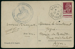 Lettre CP : Illustrée Avec TP D'Algérie N° 191. CàD Sebah 23.4.46. Cachet Territoire Du Fezzan - Ghadames. Le Gouverneur - Otros & Sin Clasificación