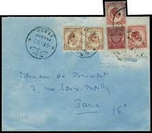 Lettre L. Affranchie Avec Timbre De FM (France N° 13), Dissumulé Sous 4 Timbres Du Royaume De Libye. CàD Libyen Fezzan-S - Other & Unclassified