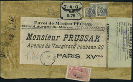 Fragment N° 4A, 0.75 TAG + Affranchissement Complémentaire S/devant De Colis Recommandé, TB - Autres & Non Classés