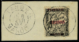 Oblitéré N° 10, 10c Noir Sur Fragment Càd Tanger 6 Févr 93, T.B. - Other & Unclassified