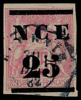 Oblitéré N° 5, 25 Sur 75c Rose Obl Bleue T.B. Signé Brun - Other & Unclassified