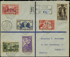 Lettre N° 166/71, Expo Intern De Paris 1937, La Série Complète Sur LR De Thio 6 Dec 37 Pour Paris Càd De Transit Nouméa  - Altri & Non Classificati