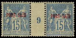 Neuf Sans Charnière N° 9, 15c Bleu Paire Hor Millésime 9, T.B. Maury - Sonstige & Ohne Zuordnung