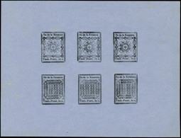 N° 1a Et 2b, 15c Et 30c Réimpression, Feuillet De 3 Paires T.B. Maury 650€ Le Feuillet - Andere & Zonder Classificatie