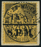 Fragment N° 15, 15 S/35c Violet-noir S/orange, Oblitération Centrale S/fragment, Superbe, Signé Brun - Andere & Zonder Classificatie