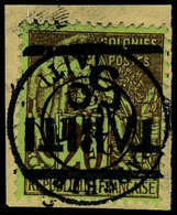 Oblitéré N° 4, 5c Sur 20c De 1881 Surchare Renversée Càd Central Sur Petit Fragment TB - Other & Unclassified