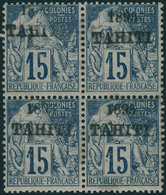 Neuf Avec Charnière N°24. 15c Bleu. Bloc De 4. T.B. - Altri & Non Classificati