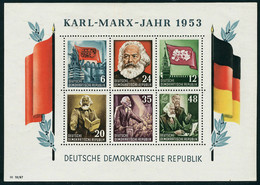 Neuf Sans Charnière N° 2/3, Blocs Karl Marx, 2 BF Dentelés + 2 BD ND, T.B. - Autres & Non Classés