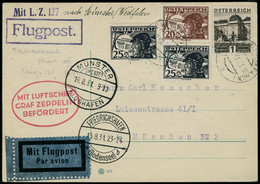 Lettre N°20 + 21x2 + T.P. N°388 S/C.P. Zeppelin Vol Friedrichshafen-Münster. CàD Wien 7.VIII.31 Friedrichshafen 15.8.31  - Andere & Zonder Classificatie