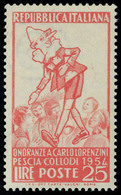 Neuf Sans Charnière N° 683, 25l Pinocchio Variété Fond Blanc T.B. Sassone 746a - Sonstige & Ohne Zuordnung