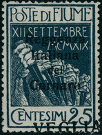 Neuf Avec Charnière N°20. 25c Bleu Variété Surcharge VEGLIA En Bas. T.B. Signé Diéna (Sassone 4c) - Andere & Zonder Classificatie