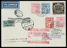 Zeppelin 6 SAF 1933. CP Càd Riga 31.8.33, Càd De Transit Berlin 1.9.33  Et Cachet Illustré Berlin - Friedrichshafen,  Po - Sonstige & Ohne Zuordnung