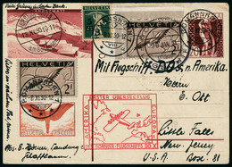 Lettre Vol Dornier-Erster Uberseeflug Amérika Europa, Entier Postal Illustré Avec Complément D'affranchiffement Dont PA  - Other & Unclassified