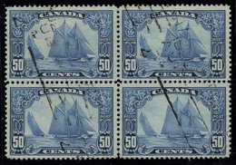 Oblitéré N° 138, 50c Bateaux Bluenose, Bloc De 4 Bien Centré, T.B. - Other & Unclassified