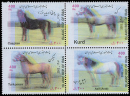 Neuf Sans Charnière N° 2626/9, 400R Chevaux, Série De 4 Se Tenant, Double Impression T.B. - Andere & Zonder Classificatie