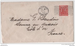 CANADA LETTRE ENTIER 3 CENTS GEORGE V OBLITEREE POUR LA FRANCE - Briefe U. Dokumente