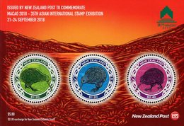 New Zealand - 2018 - Round Kiwi - Macao '18 Asian Stamp Exhibition - Mint Souvenir Sheet - Unused Stamps