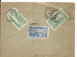 LE MOULE Guadeloupe CAD 1924 Verso Timbres 2x10c + 1 De 5c (77 Et 78 Yvert ) Pour Nancy  ....G - Brieven En Documenten