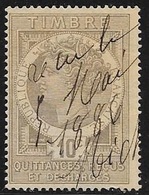 TIMBRE  QUITANCE  N° 6  -  TYPE MONNAIE SYRACUSAINE  -  10C  GRIS  -  OBLITERE - Marken