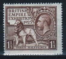 Great Britain George V 1925 Single Stamp From The British Empire Exhibition Set. - Unused Stamps