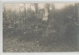 Carte Photo Guerre 1914 Cimetière Soldat Nommé Tombé A L'ennemi A Jeugny Aube 10 - Cimiteri Militari