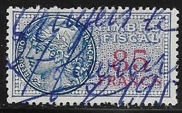 TIMBRE FISCAL N° 166  -   85 F  ROUGE SUR BLEU   -  MEDAILLON DE DAUSSY FOND ETOILE     -   OBLITERE - Zegels