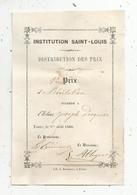 école , Distribution Des Prix , INSTITUTION SAINT LOUIS ,  TOURS , 1866 ,1 Er Prix De Récitation - Non Classés