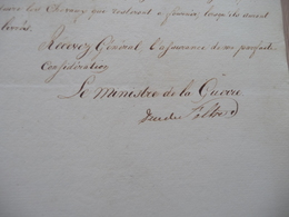 LAS Autographe Maréchal Clarke Duc De Feltre Ministre Guerre Paris 17/01/1813 Chevaux Cavalerie - Documentos
