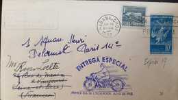 L) 1953 CUBA, COMMUNICATIONS PALACE, 1C, 10C, BLUE, SPECIAL DELIVERY, MOTORCICLE, FDC - Lettres & Documents