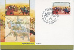 ITALIA - FDC MAXIMUM CARD 2003 - DISFIDA DI BARLETTA - ANNULLO SPECIALE - Cartoline Maximum