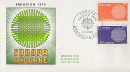 Enveloppe  FDC  1er  Jour   ANDORRE   Paire   EUROPA    1970 - 1970