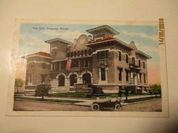 PENSACOLA CITY HALL , AUTOMOBILE   , OLD POSTCARD   , O - Pensacola