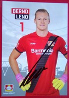 Bayer04 Bernd Leno Signed Card - Autógrafos