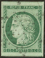 No 2, Vert, Deux Voisins, Obl étoile, Jolie Pièce. - TB. - R - 1849-1850 Cérès