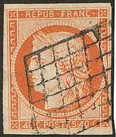 "4" Retouché. No 5d (pos. 146), Obl Grille. - TB. - R - 1849-1850 Ceres