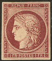 * No 6B, Carmin Brun, Belle Nuance Foncée, Très Jolie Pièce. - TB. - RR - 1849-1850 Cérès