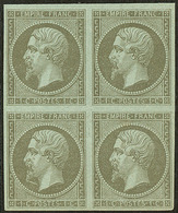 ** No 11a, Vert Bronze, Bloc De Quatre (un Ex *), Très Frais. - TB - 1853-1860 Napoleone III