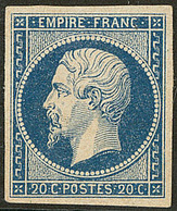 * No 14Aa, Bleu Foncé, Point De Pelurage Au Verso Mais Très Frais Et TB D'aspect - 1853-1860 Napoléon III